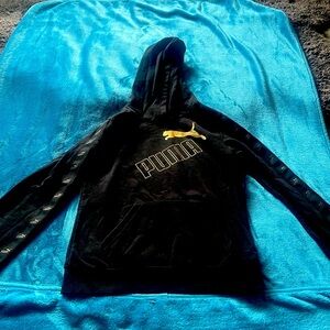 Black & gold teens Puma hooded sweatshirt
